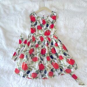 Rachel Riley Floral Sleeveless Silk Dress with Belt